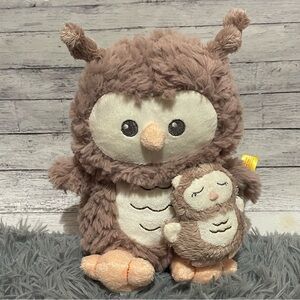 Steiff Ollie Owl, Owl Musical Stuffed Animal, with Pull Toy Baby Owl